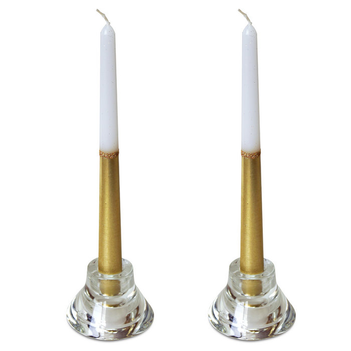 свеча античная 2 шт золотисто-белая