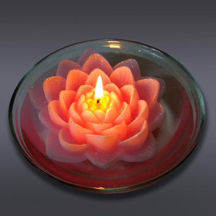 свеча плавающая лилия розовая