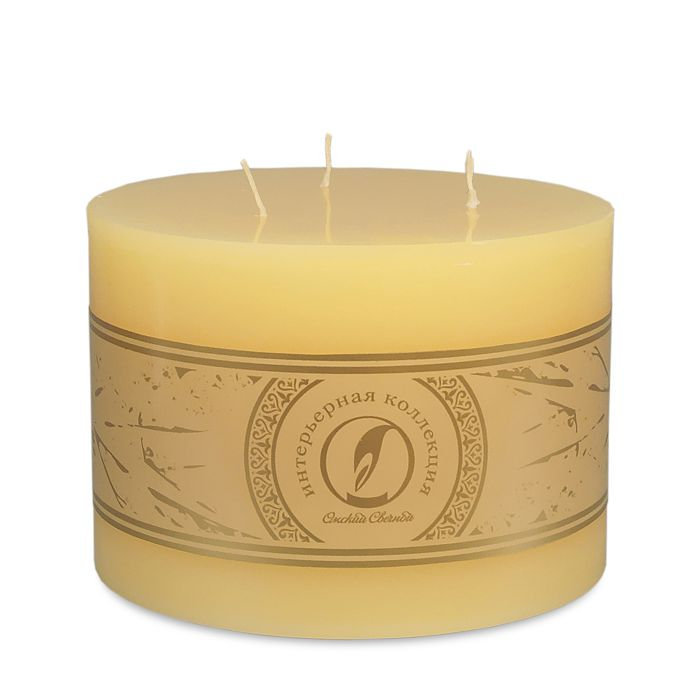 свеча цилиндр d150h105 3 фитиля желтый