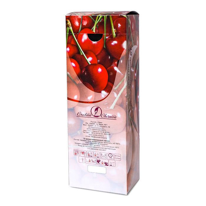 свеча ароматизированная античная 12 шт "вишня"