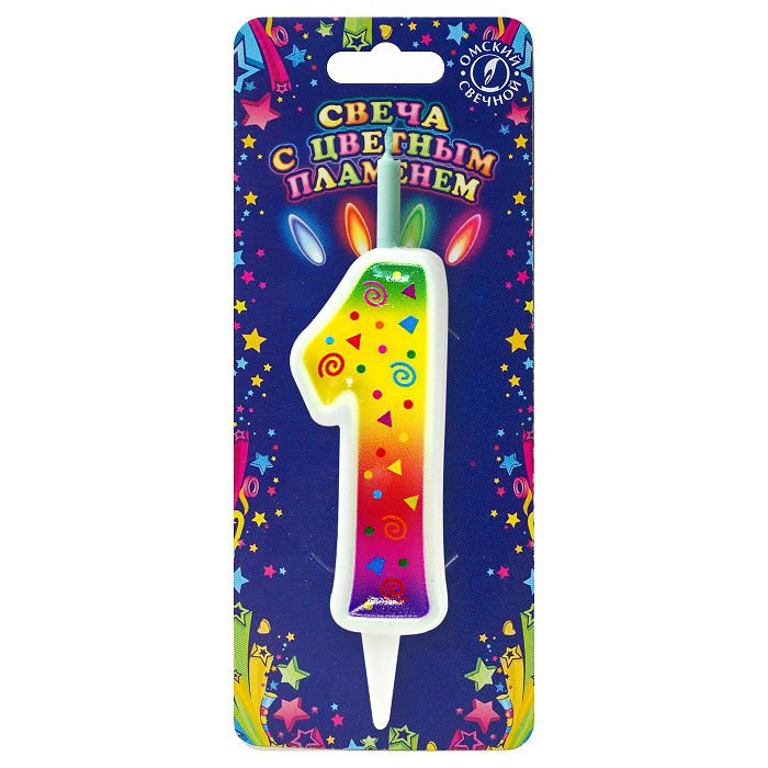 свеча торт. с цветным пламенем 1