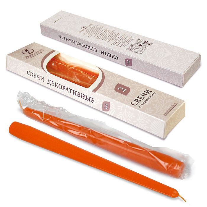 свеча античная 2 шт оранжевая