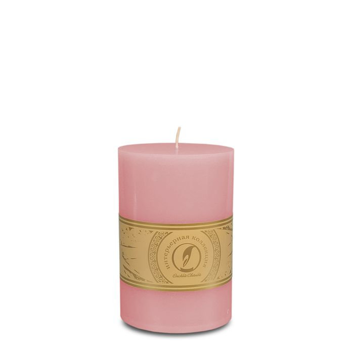 свеча цилиндр d100h150 розовый