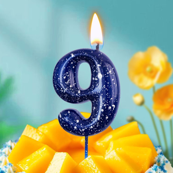 свечи цифры "звездное небо" 9