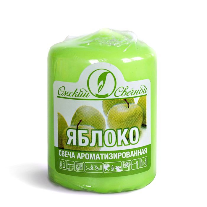 свеча ароматизированная  пеньковая 40х50 "яблоко"