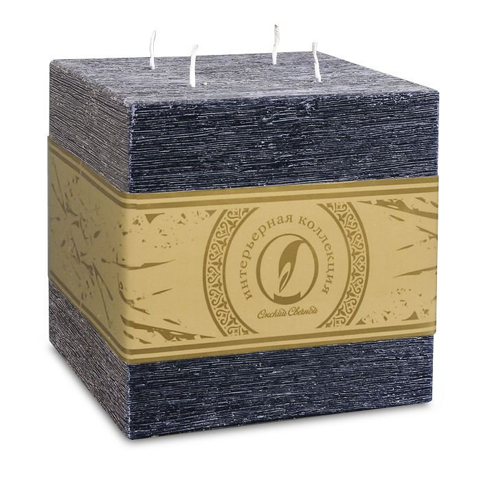 свеча куб 125 4 фитиля черный