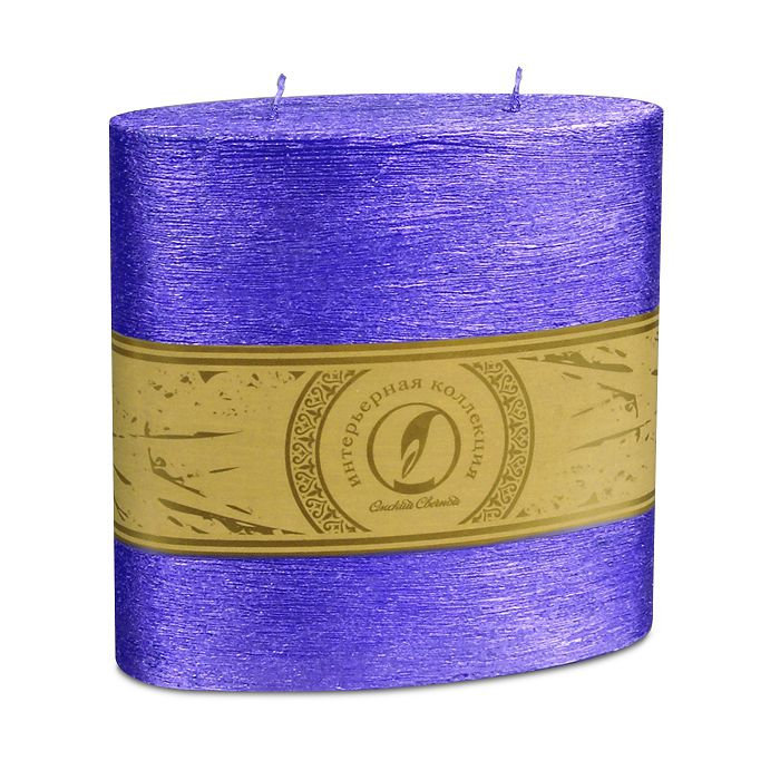 свеча овальная призма 150х75х150 2 фитиля темно-фиолетовый
