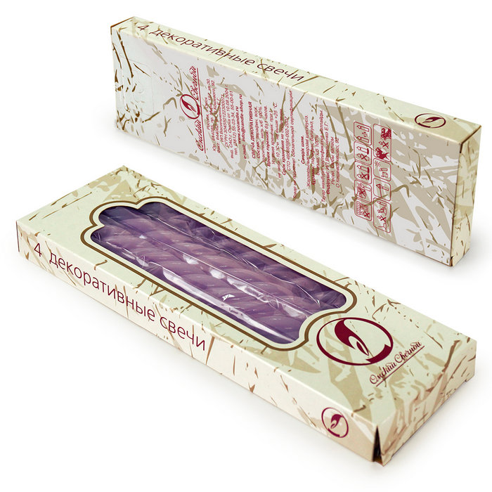 свеча витая 4 шт сиреневая
