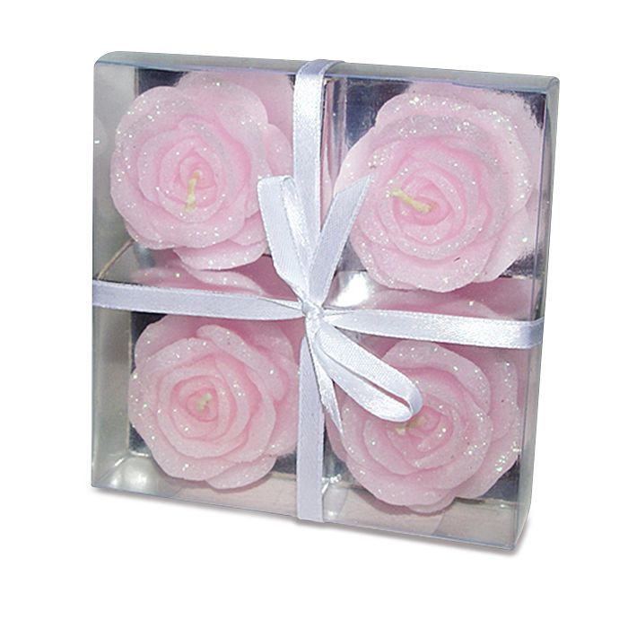 набор свечей розочки розовые