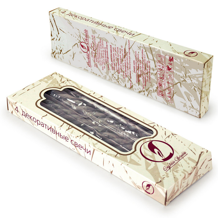 свеча витая 4 шт серая