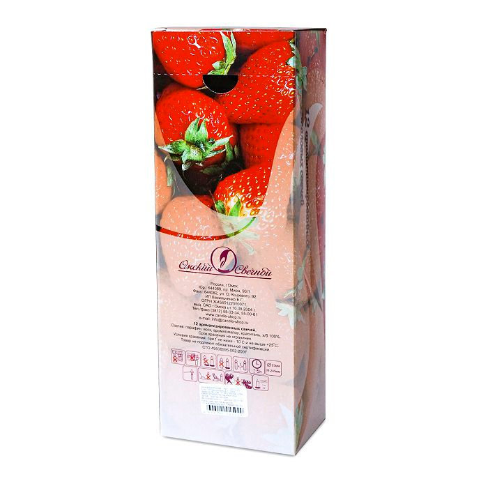 свеча ароматизированная античная 12 шт "клубника"