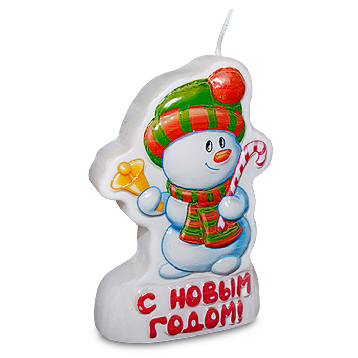 свеча-барельеф "снеговик"