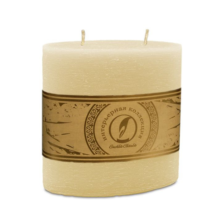 свеча овальная призма 125х63х125 2 фитиля кремовый
