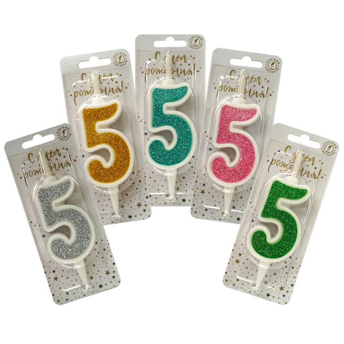 свеча тортовая 5 "суперблеск" микс