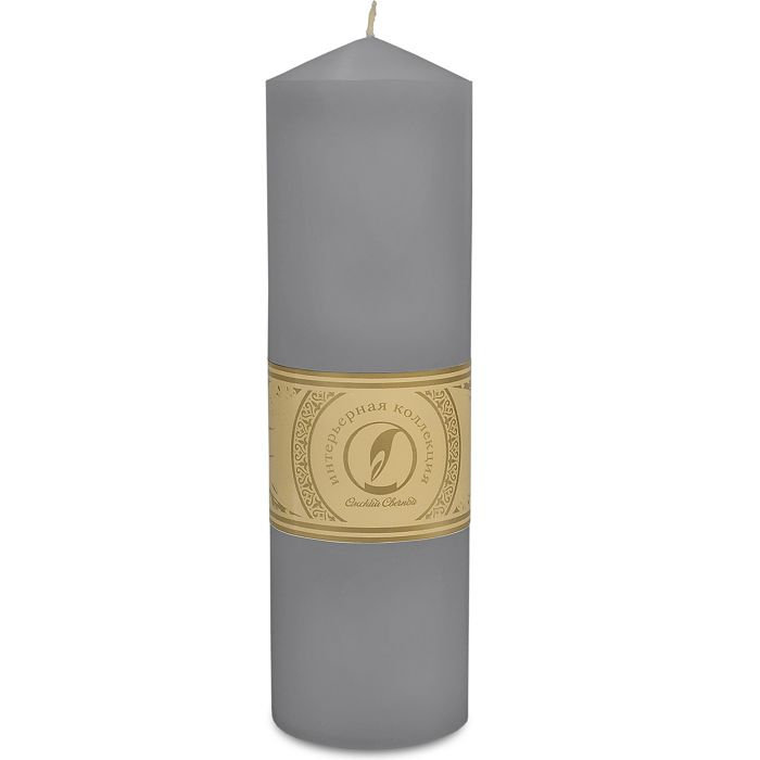 свеча цилиндр с конусом d70h250 дымчато-голубой