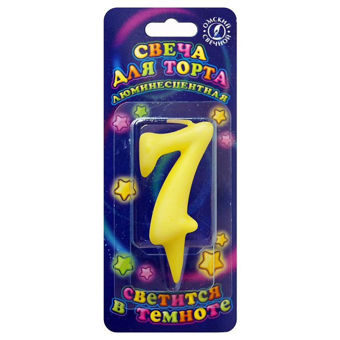 свеча тортовая "Смайлик с шарами" 7