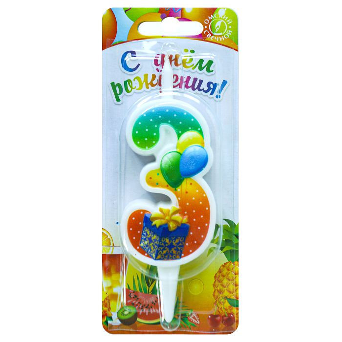 свеча тортовая "С подарком" 3