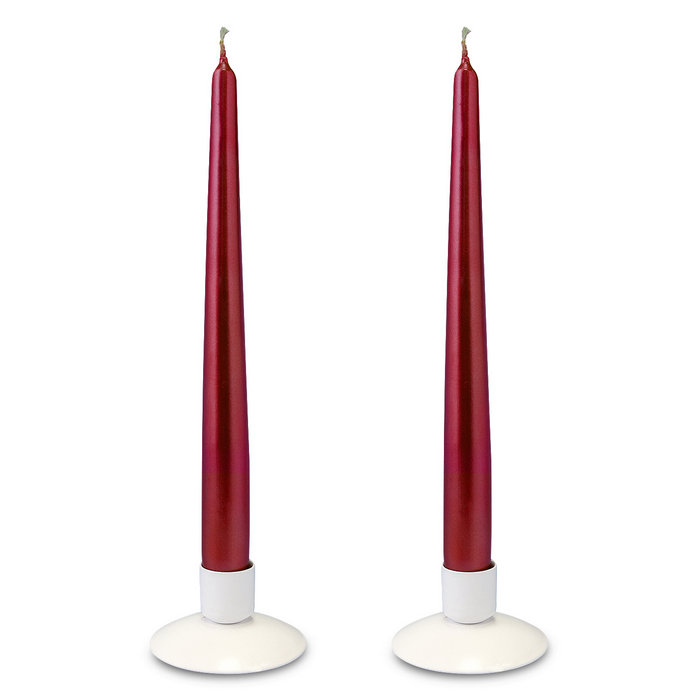 свеча античная 2 шт бордо металлик