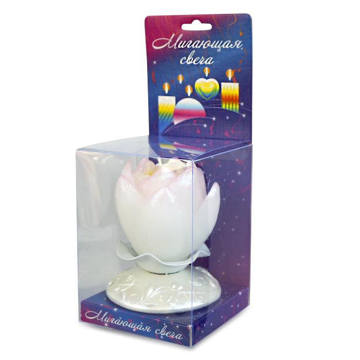 свеча мигающая  хамелеон Тюльпан