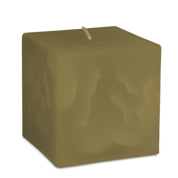 свеча куб 75 оливковый