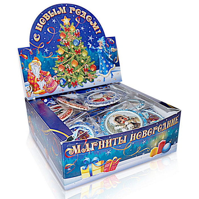 магнит круглый новогодний