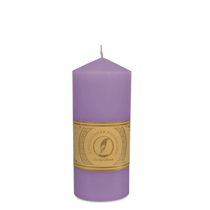 свеча цилиндр с конусом d70h155 сиреневый