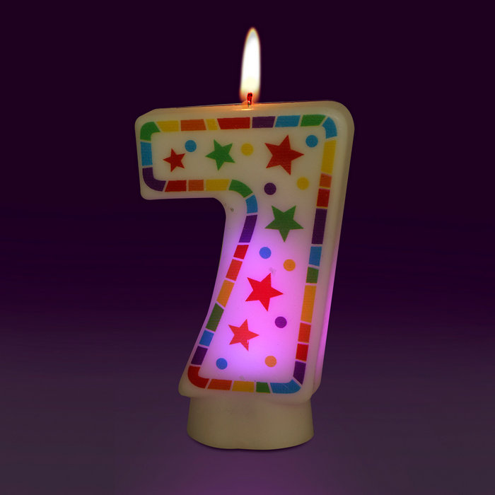 свеча цифра 7 светодиодная