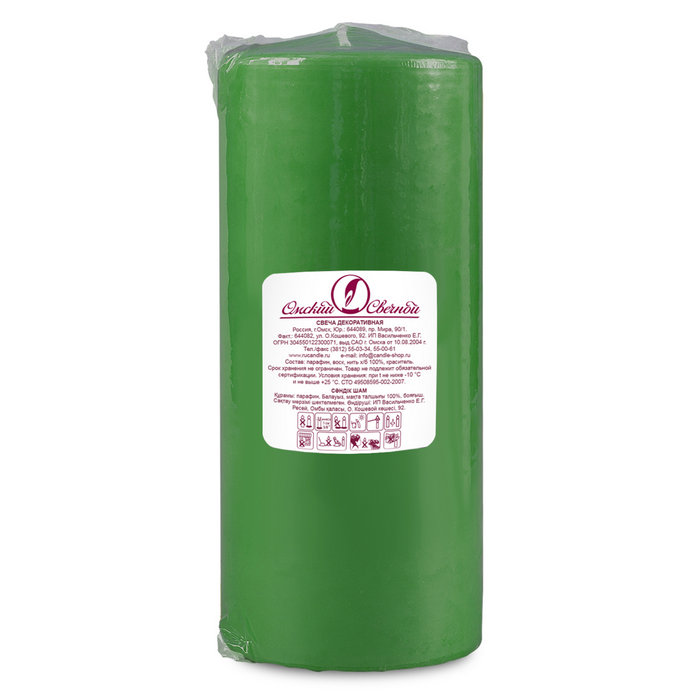свеча пеньковая 70х170 темно-зеленая
