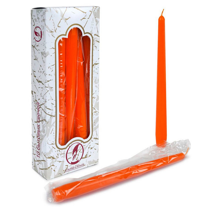 свеча античная 10 шт оранжевая