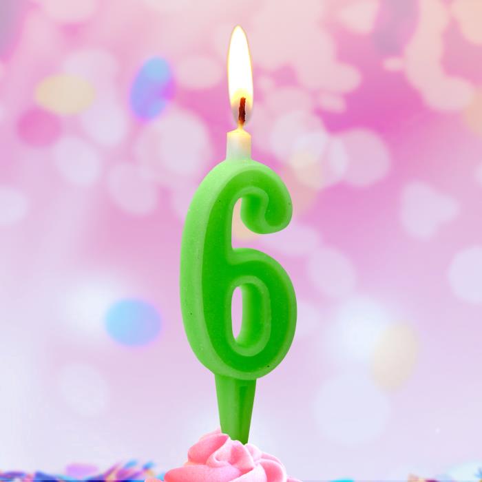 свеча тортовая цифра 6