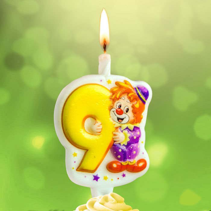 свеча тортовая 9 "клоун"