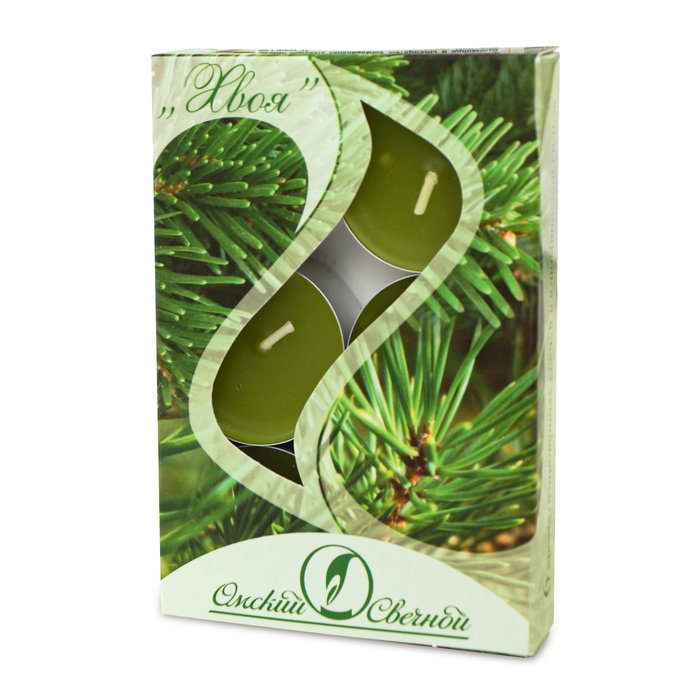 свеча чайная 12 гр ароматизированная 6 шт/уп  хвоя