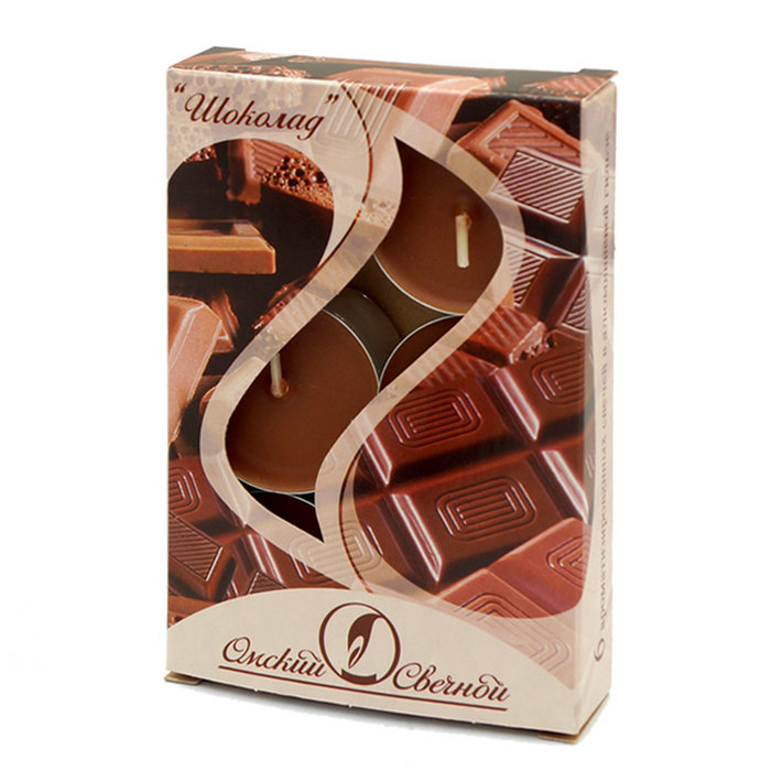 свеча свеча в алюминиевой гильзе  (12 гр ароматизированная 6 шт/уп шоколад)