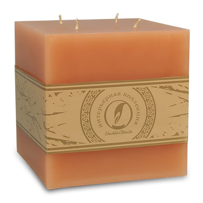 свеча куб 125 4 фитиля терракотовый
