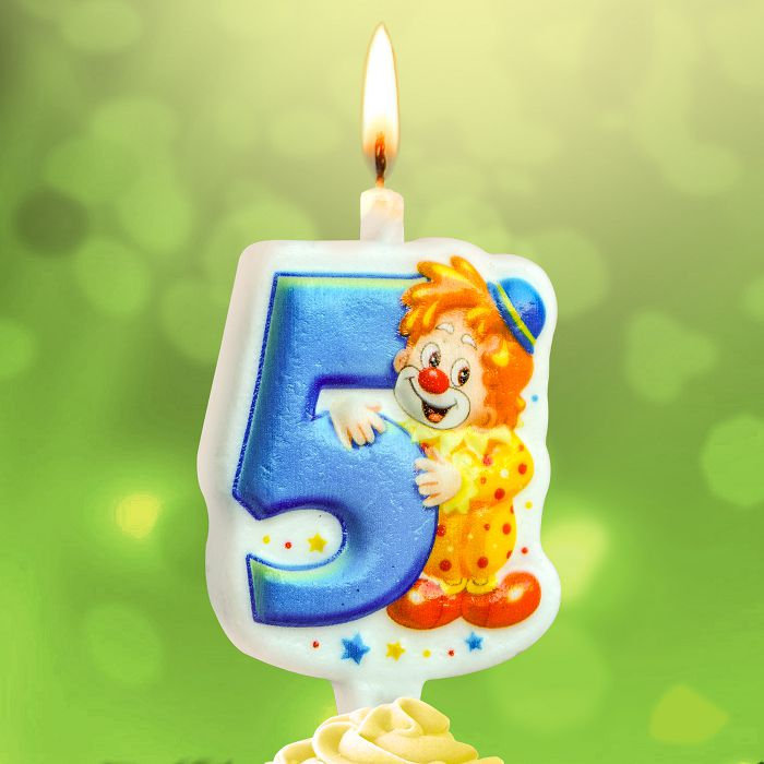 свеча тортовая 5 "клоун"