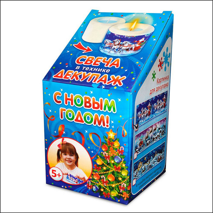 набор для творчества "Свеча в технике декупаж"