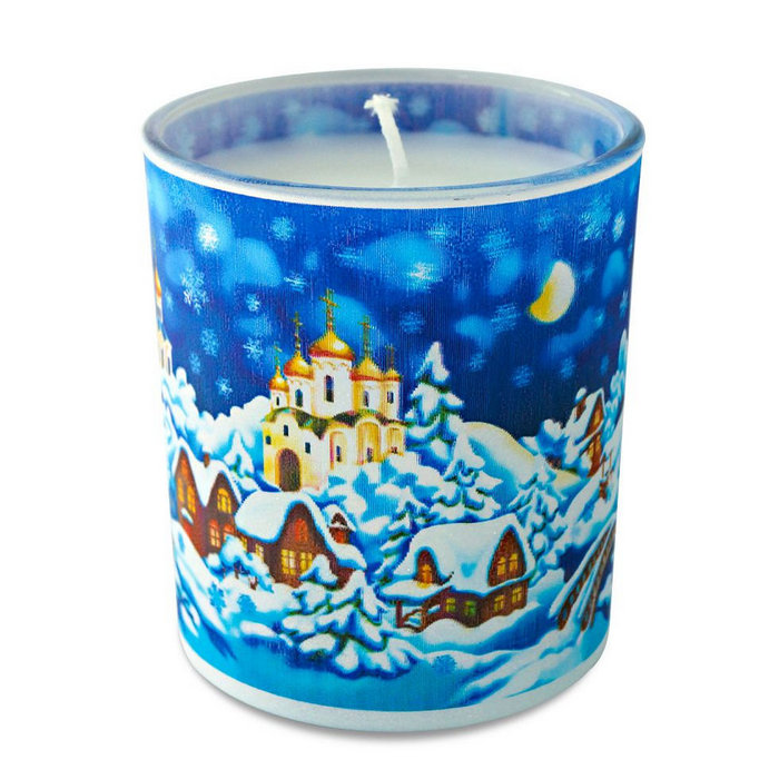 свеча в стекле "зимняя ночь"