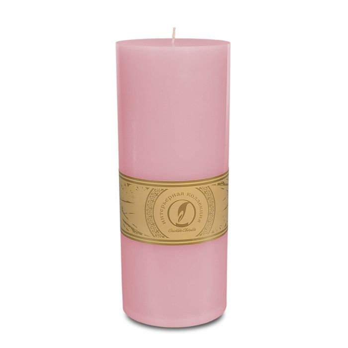 свеча цилиндр d100h255 розовый