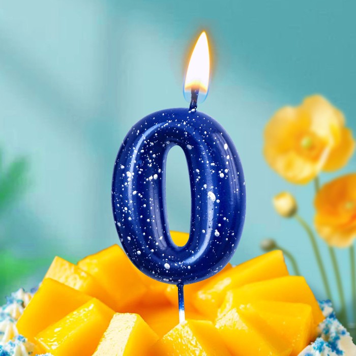 свечи цифры "звездное небо" 0