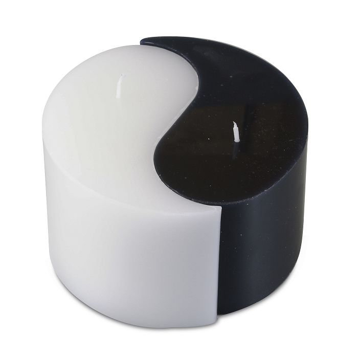 свеча двудольная призма Инь-Янь d125h75 черно/белая