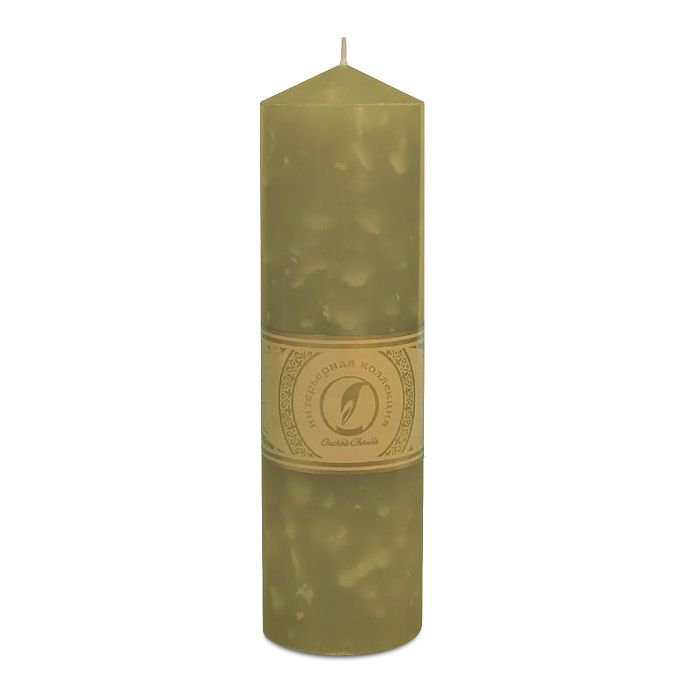 свеча цилиндр с конусом d70h250 оливковый