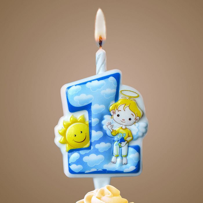 свеча тортовая "годик" (с ангелочком)