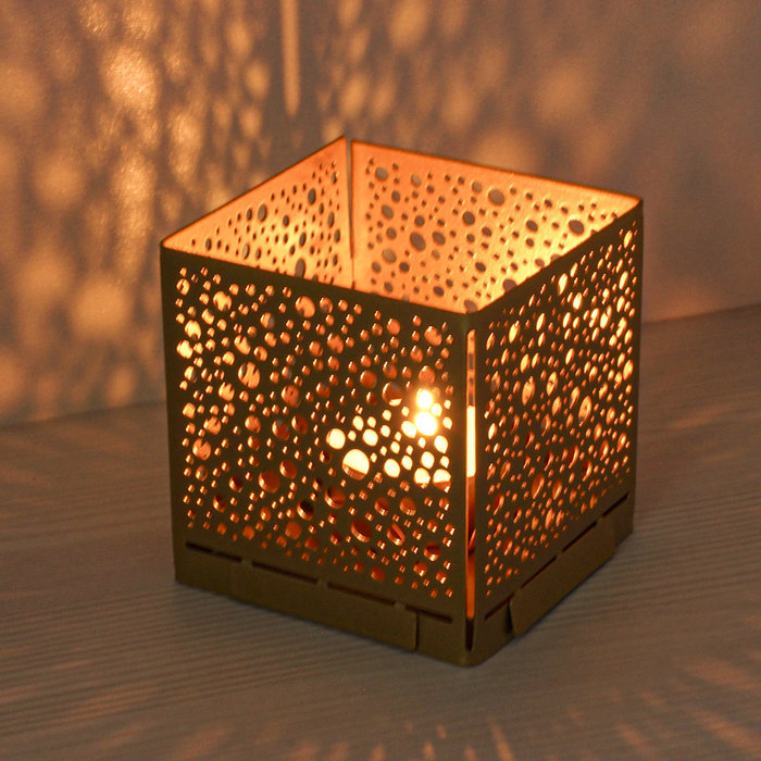 подсвечник-трансформер куб 5 цвет золото