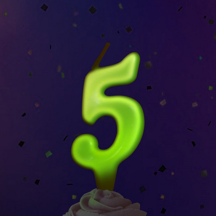 свеча тортовая люминесцентная 5