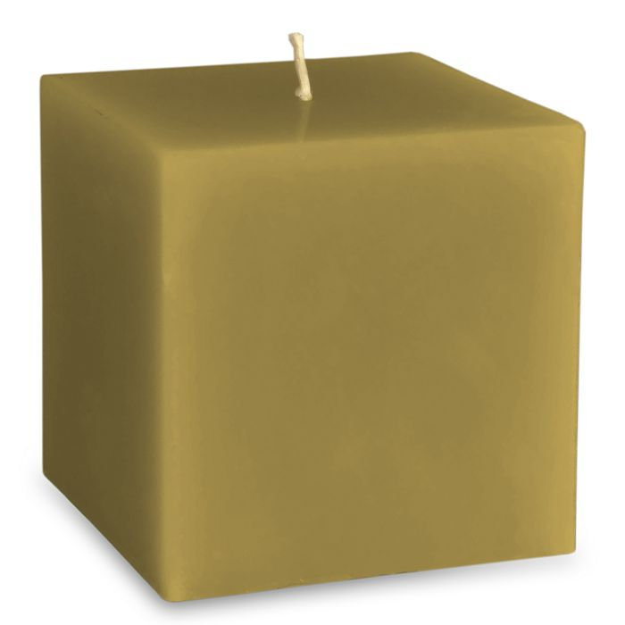 свеча куб 100 оливковый