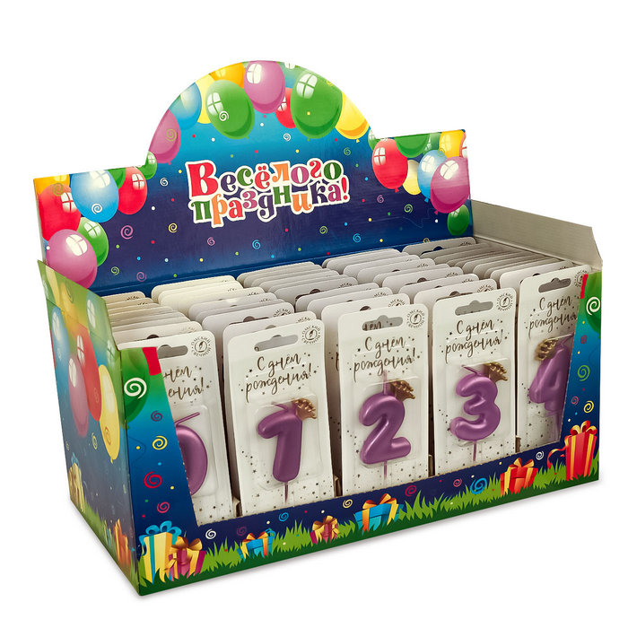 шоу-бокс со свечами  (цифры) "с короной"