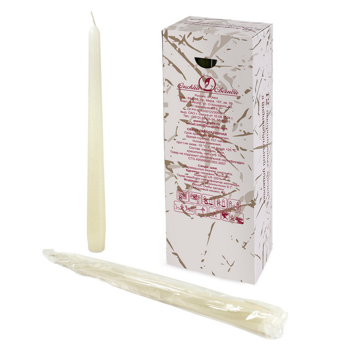 свеча античная 12 шт слоновая кость