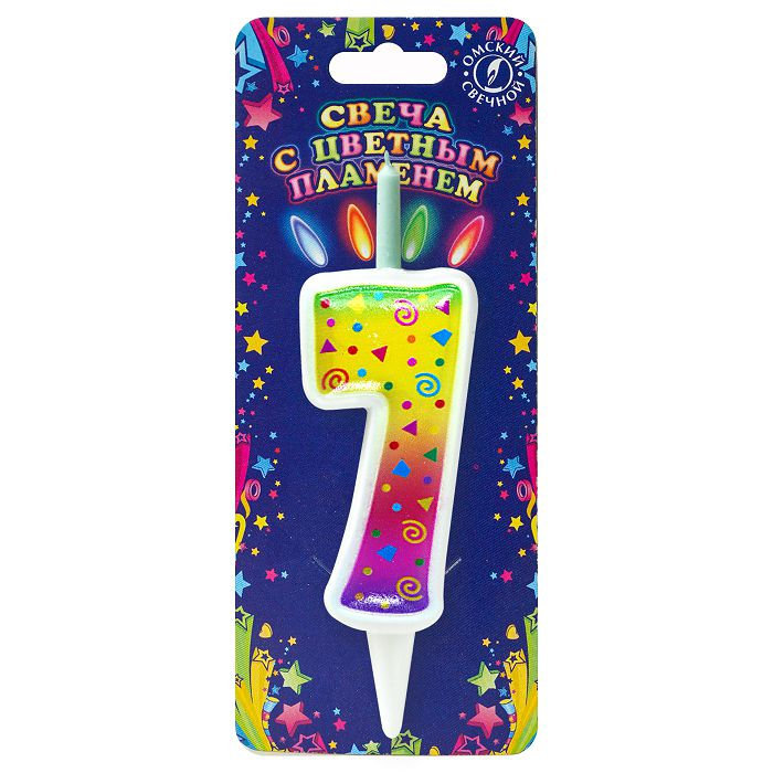 свеча торт. с цветным пламенем 7