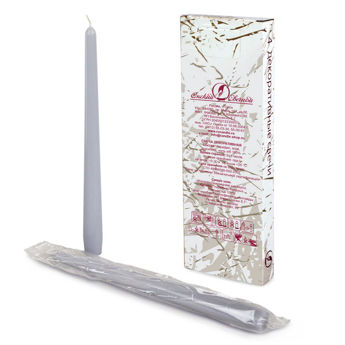 свеча античная 4 шт серая