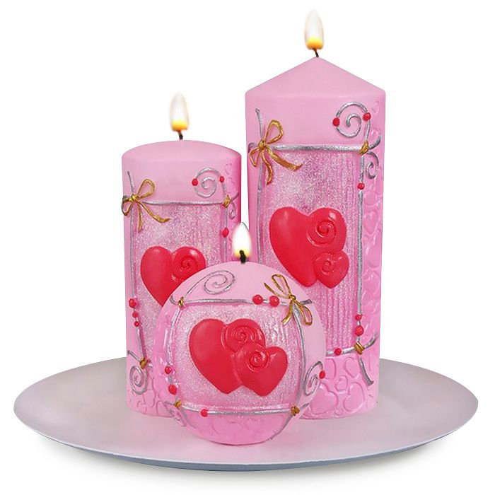 набор свечей "сердечки"